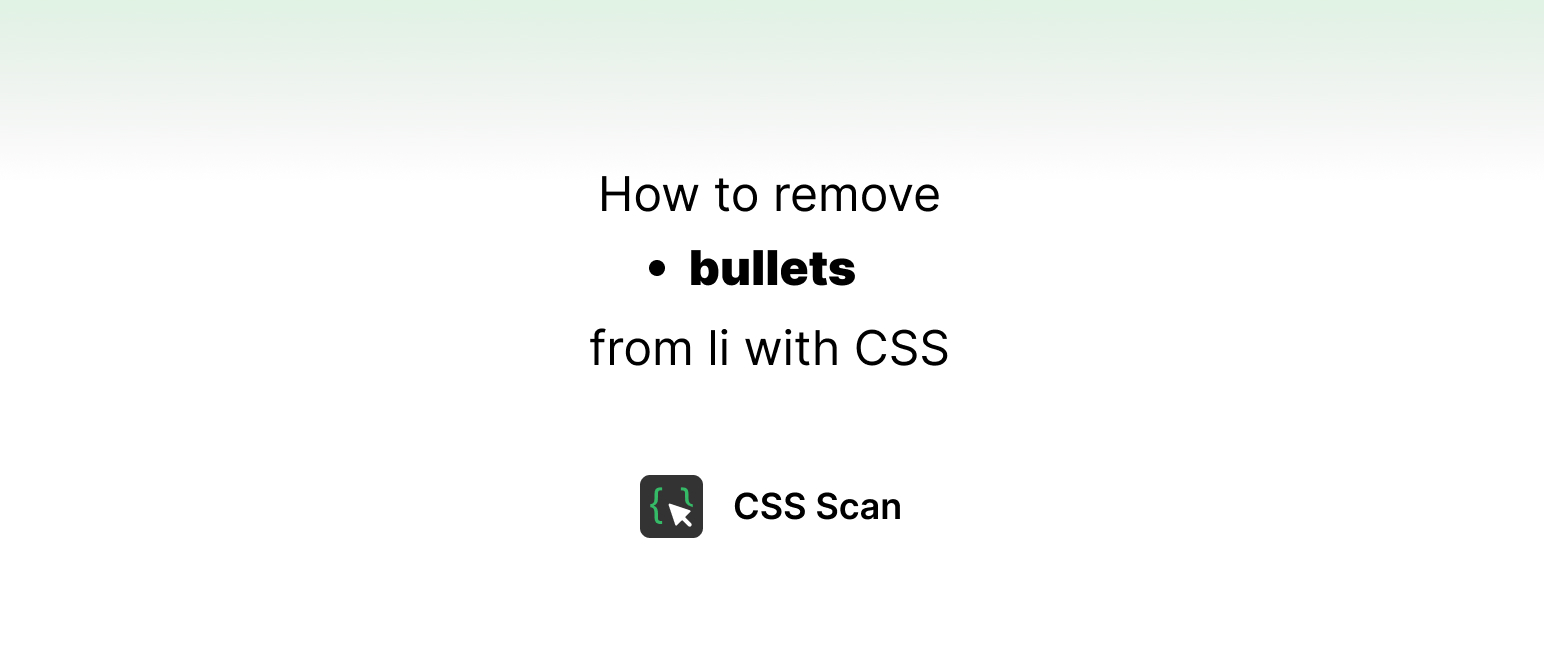 How to remove bullets from li (CSS)